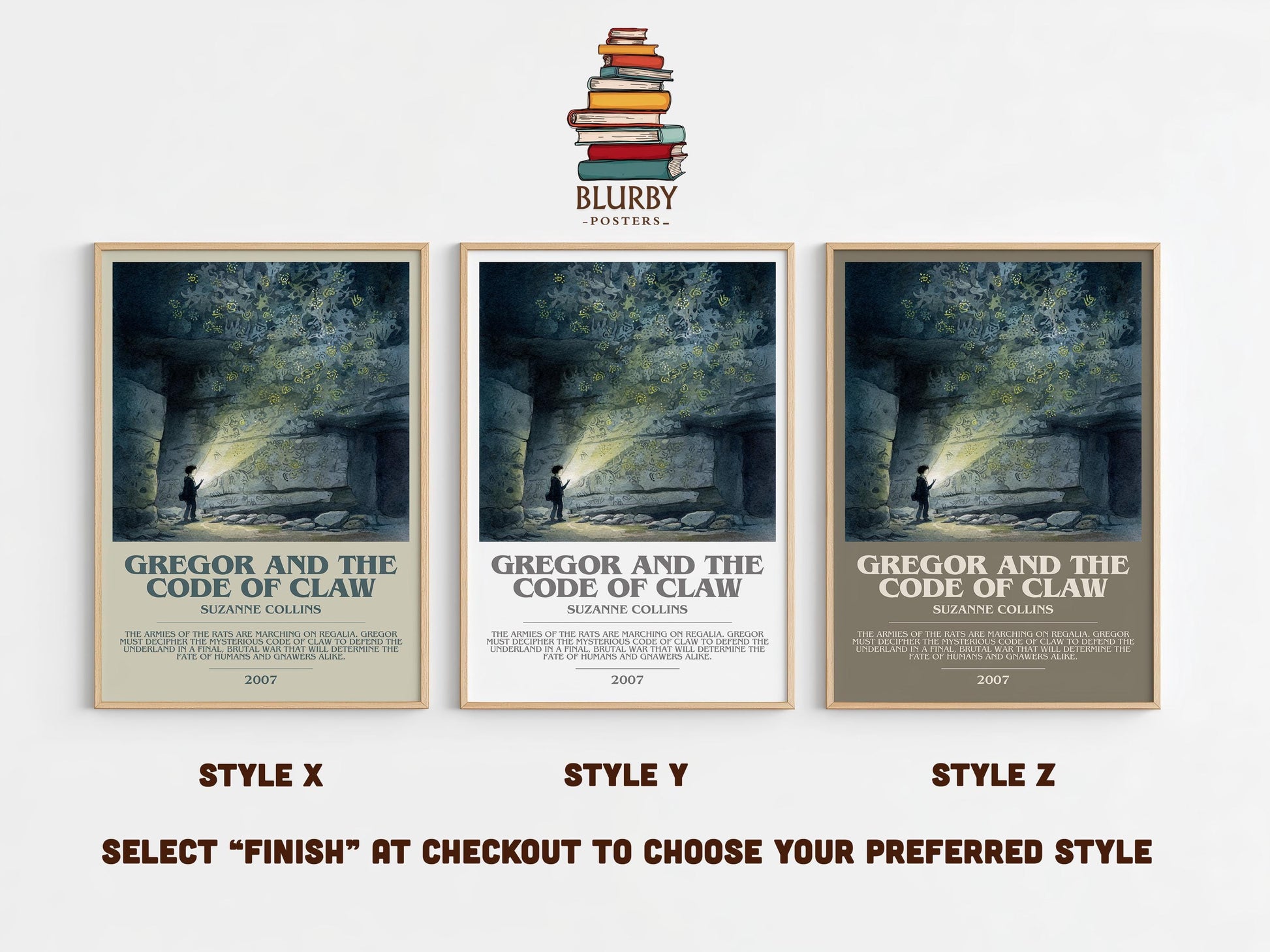 Gregor and the Code of Claw by Suzanne Collins | Book Poster | Literary Art Gift For Book Lover | Novel Inspired Wall Art