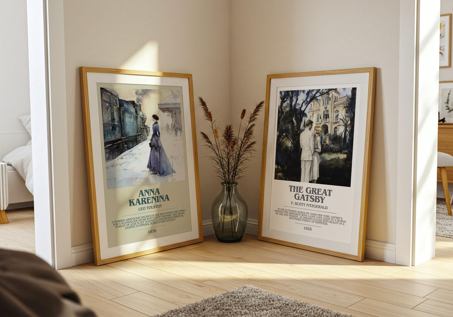 Anna Karenina bookish poster paired in gallery wall – literary art prints