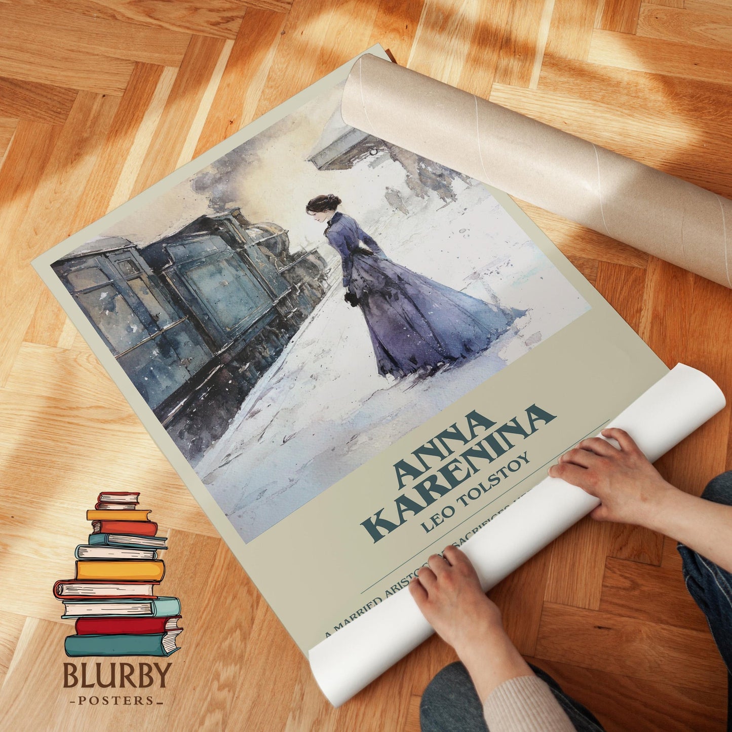 Anna Karenina book poster packaging – museum-quality print rolled in protective tube