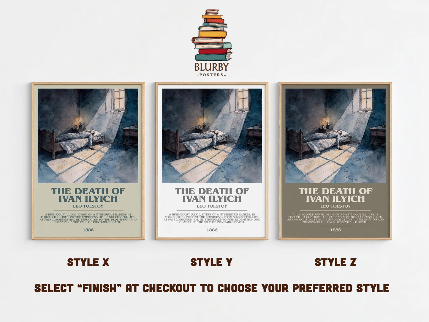 The Death Of Ivan Ilyich bookish poster colour and style options – Leo Tolstoy book art