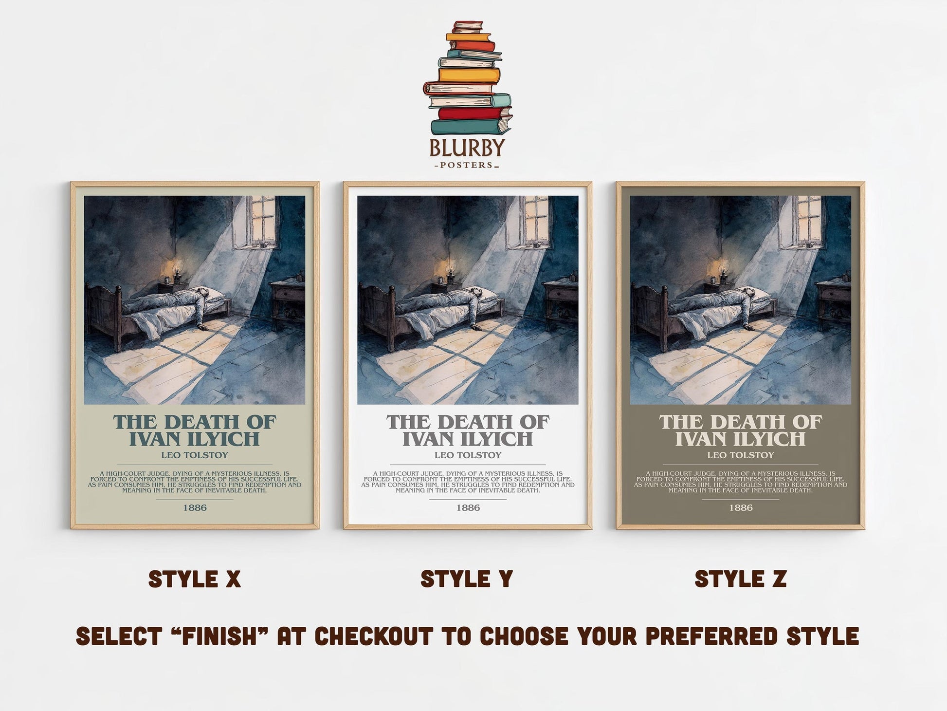 The Death Of Ivan Ilyich bookish poster colour and style options – Leo Tolstoy book art