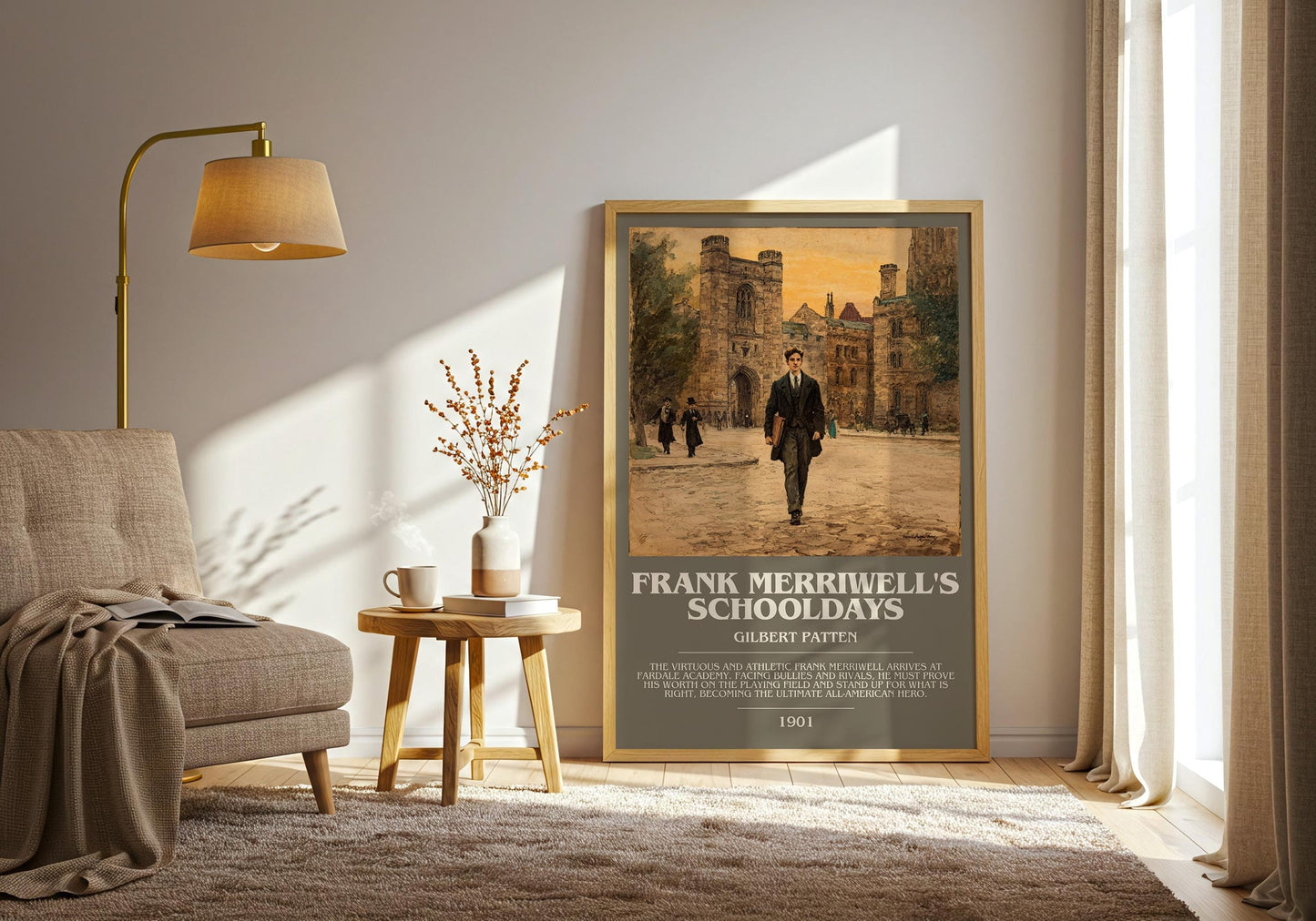 Frank Merriwell's Schooldays bookish print on bookshelf – Gilbert Patten fan gift