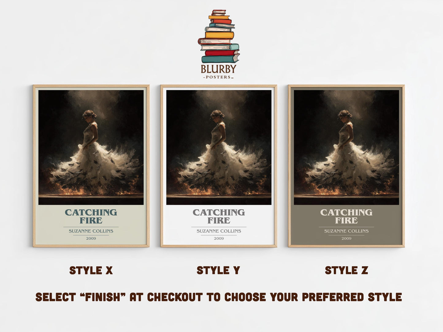 Catching Fire by Suzanne Collins | Book Poster | Literary Art Gift For Book Lover | Novel Inspired Wall Art