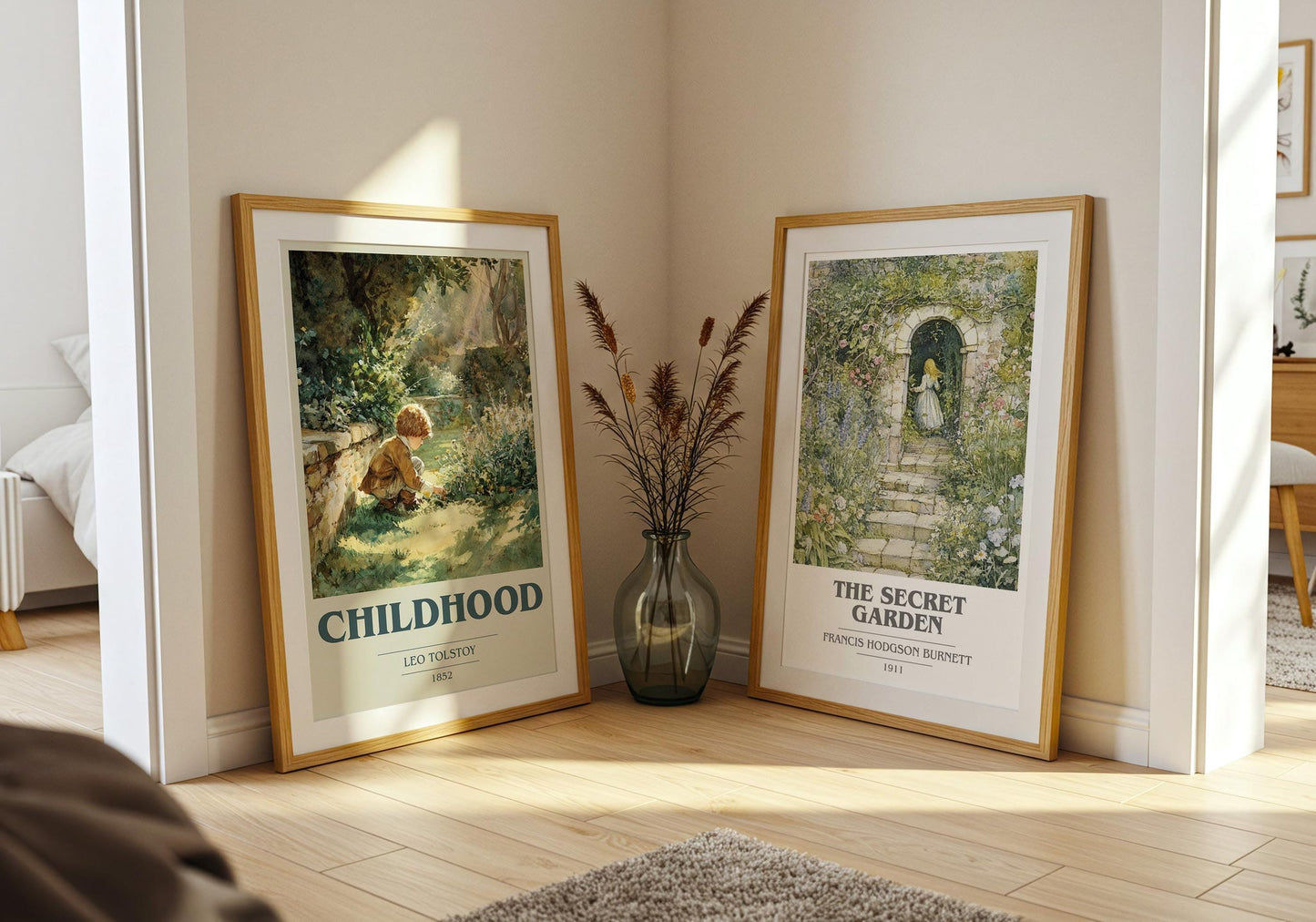 Childhood book cover print on bookshelf – Leo Tolstoy fan gift