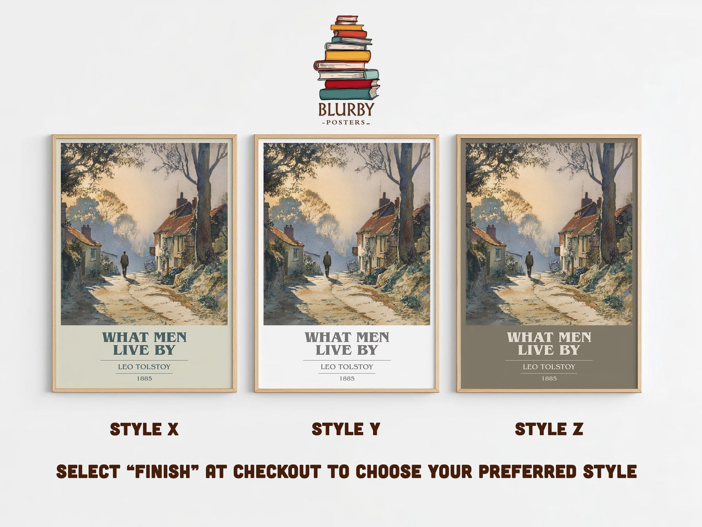 What Men Live By book cover print in frame leaning in hallway – classic literature wall art