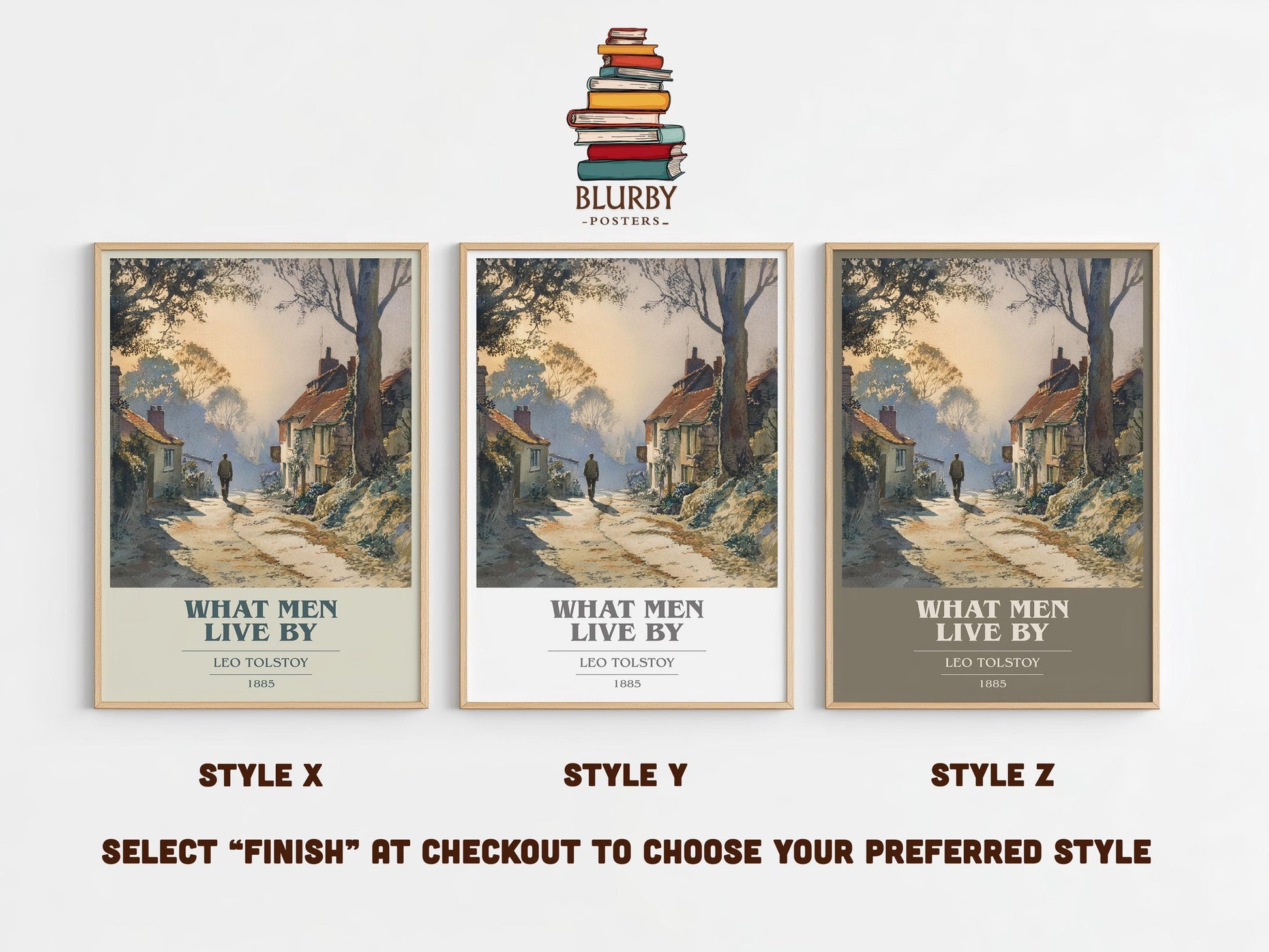 What Men Live By book cover print in frame leaning in hallway – classic literature wall art