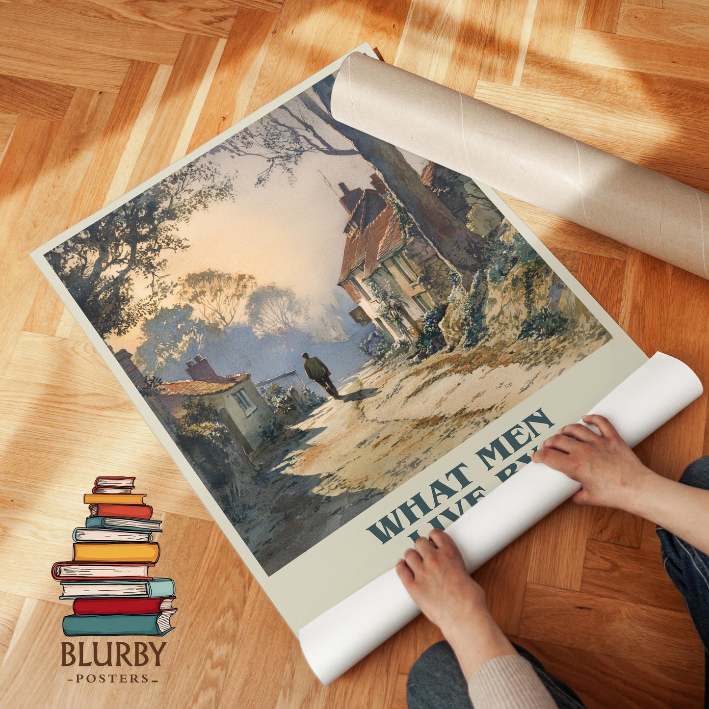 What Men Live By book cover poster paired in gallery wall – literary art prints