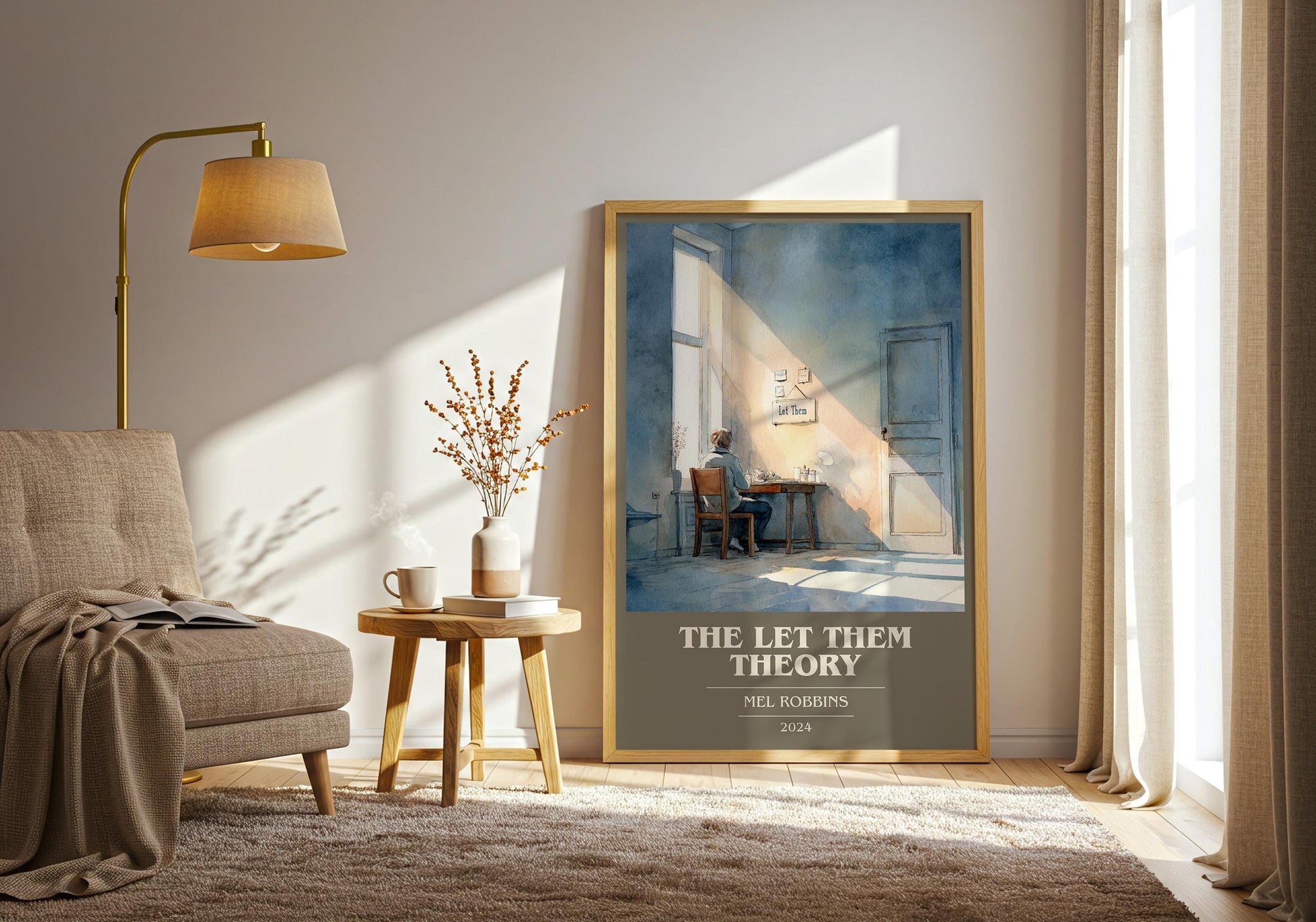 The Let Them Theory book cover print on bookshelf – Mel Robbins fan gift