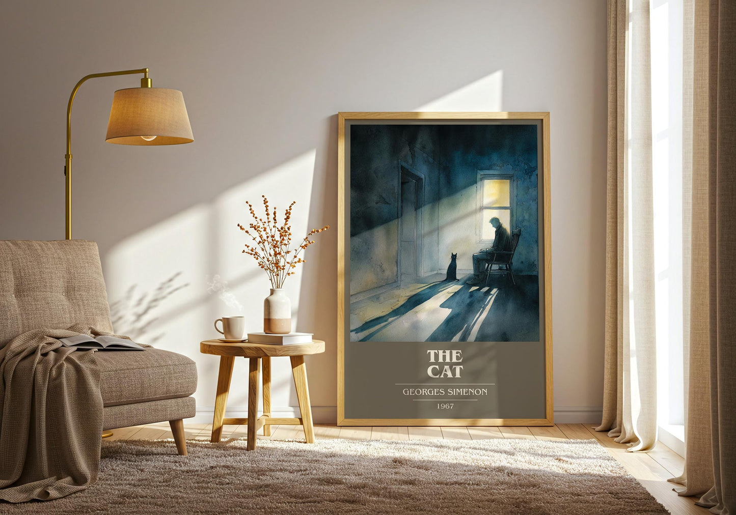 The Cat book cover book poster framed on wall – literary fiction wall art