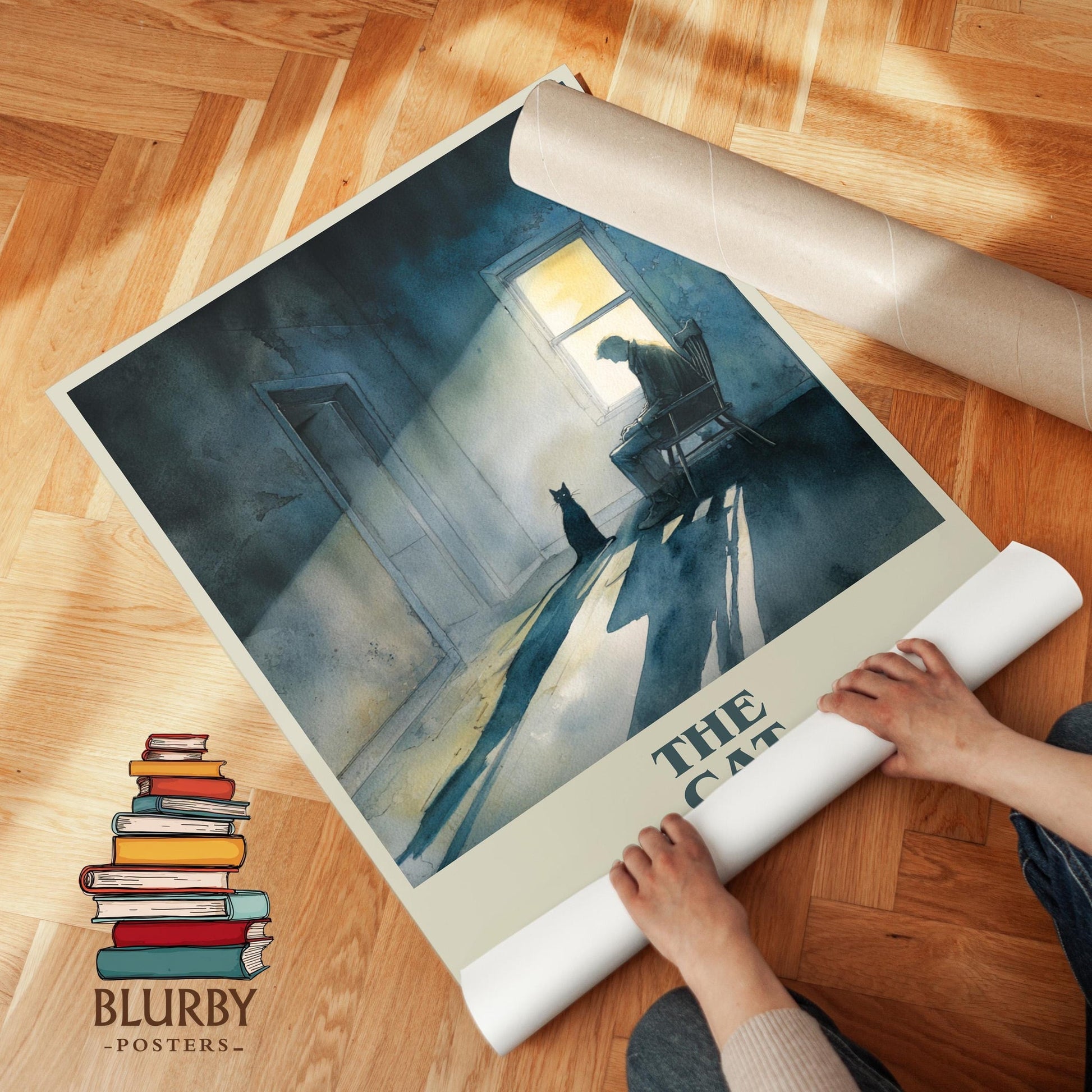 The Cat book cover poster paired in gallery wall – literary art prints