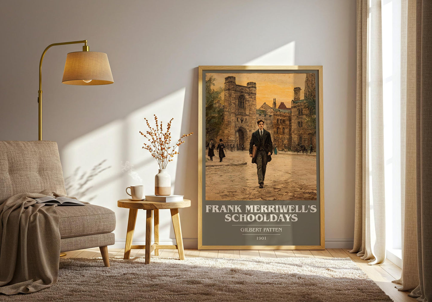 Frank Merriwell's Schooldays book cover print on bookshelf – Gilbert Patten fan gift