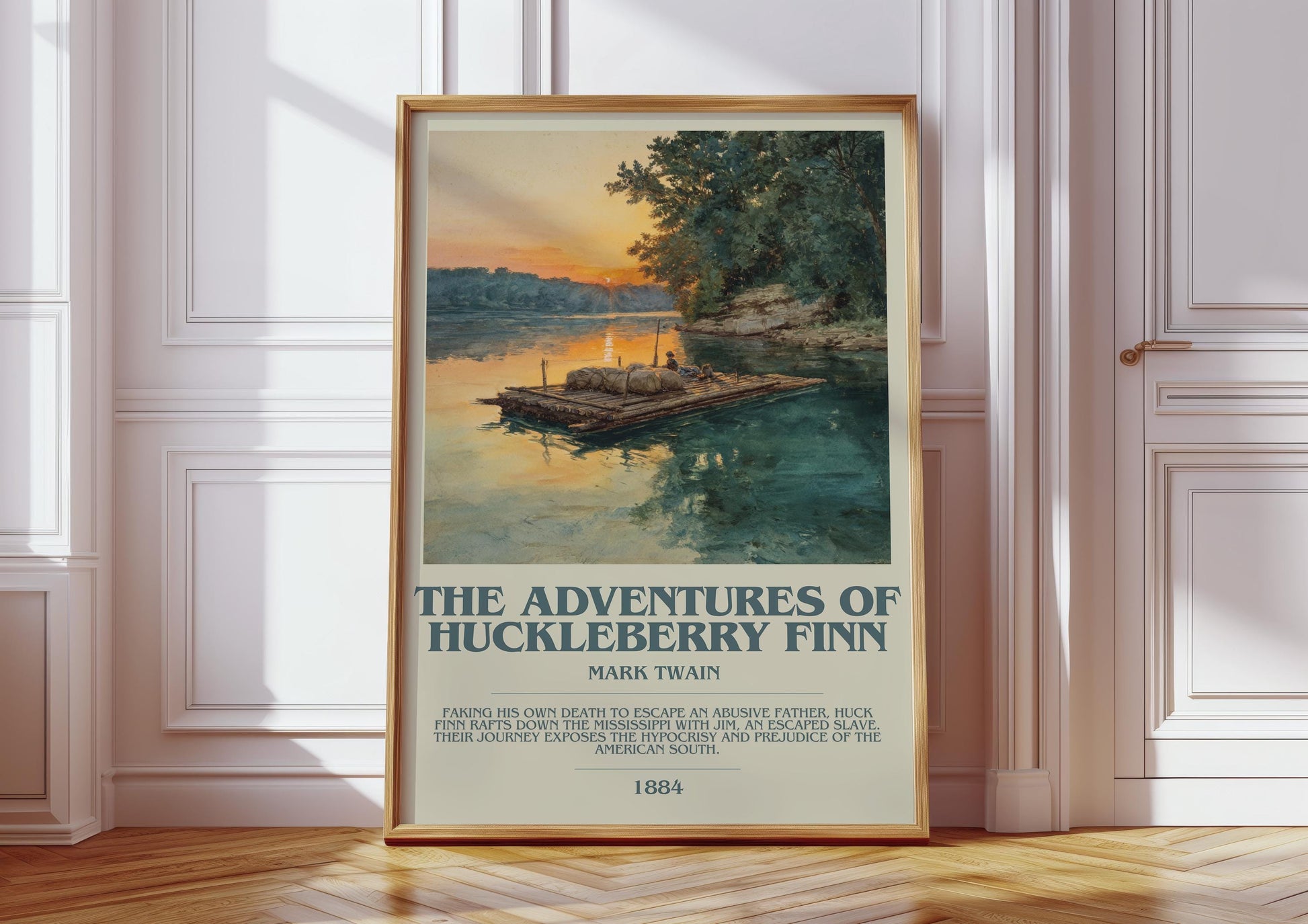 The Adventures of Huckleberry Finn by Mark Twain | Book Poster | Literary Art Gift For Book Lover | Novel Inspired Wall Art | Free Delivery