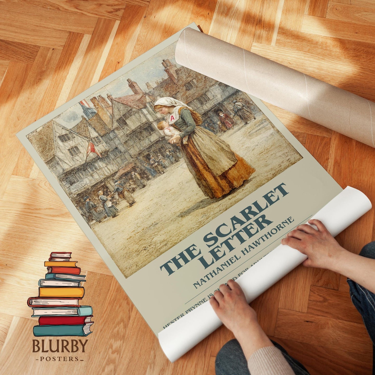 The Scarlet Letter book poster packaging – museum-quality print rolled in protective tube