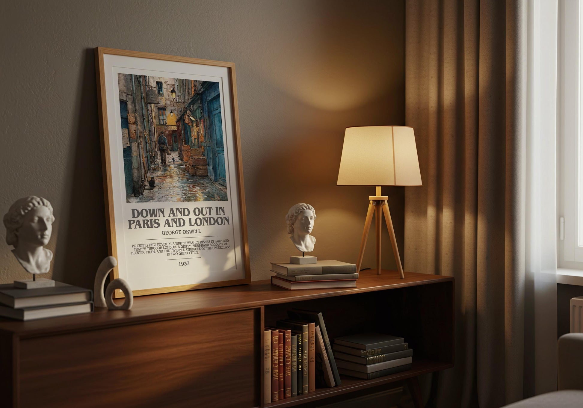 Down and Out in Paris and London by George Orwell | Book Poster | Literary Art Gift For Book Lover | Novel Inspired Wall Art | Free Delivery