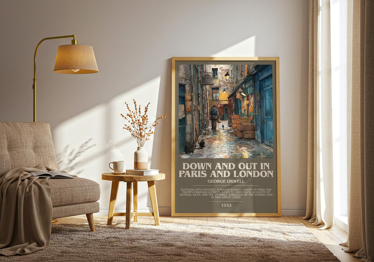 Down and Out in Paris and London by George Orwell | Book Poster | Literary Art Gift For Book Lover | Novel Inspired Wall Art | Free Delivery