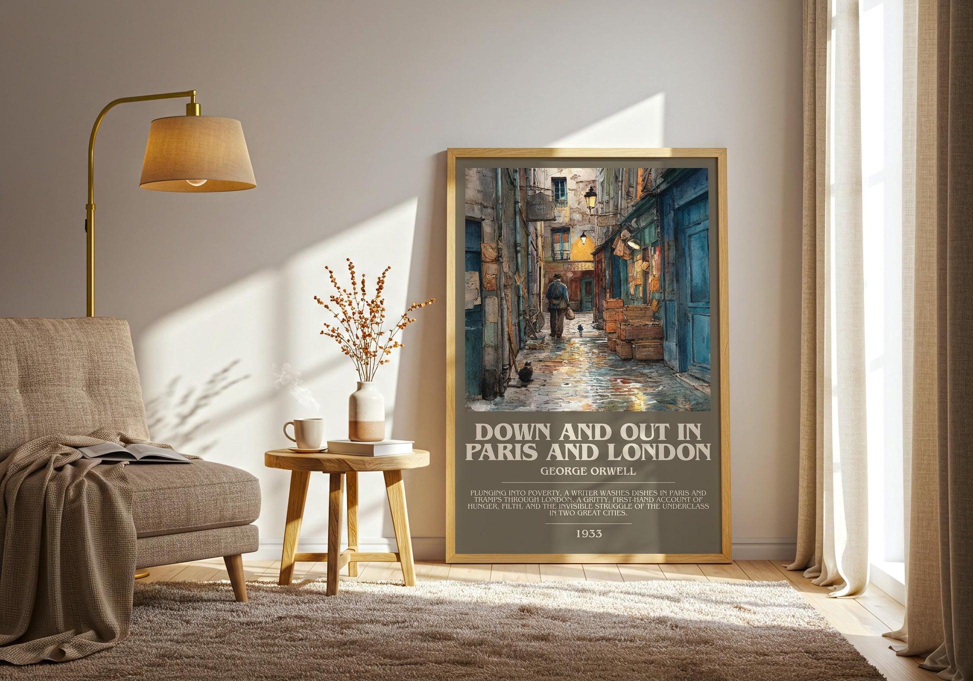 Down and Out in Paris and London by George Orwell | Book Poster | Literary Art Gift For Book Lover | Novel Inspired Wall Art | Free Delivery