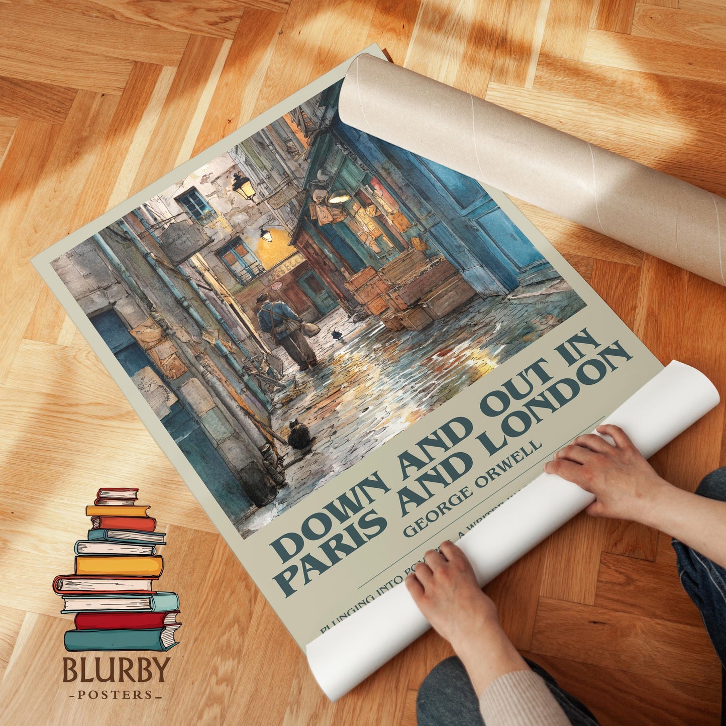 Down and Out in Paris and London by George Orwell | Book Poster | Literary Art Gift For Book Lover | Novel Inspired Wall Art | Free Delivery