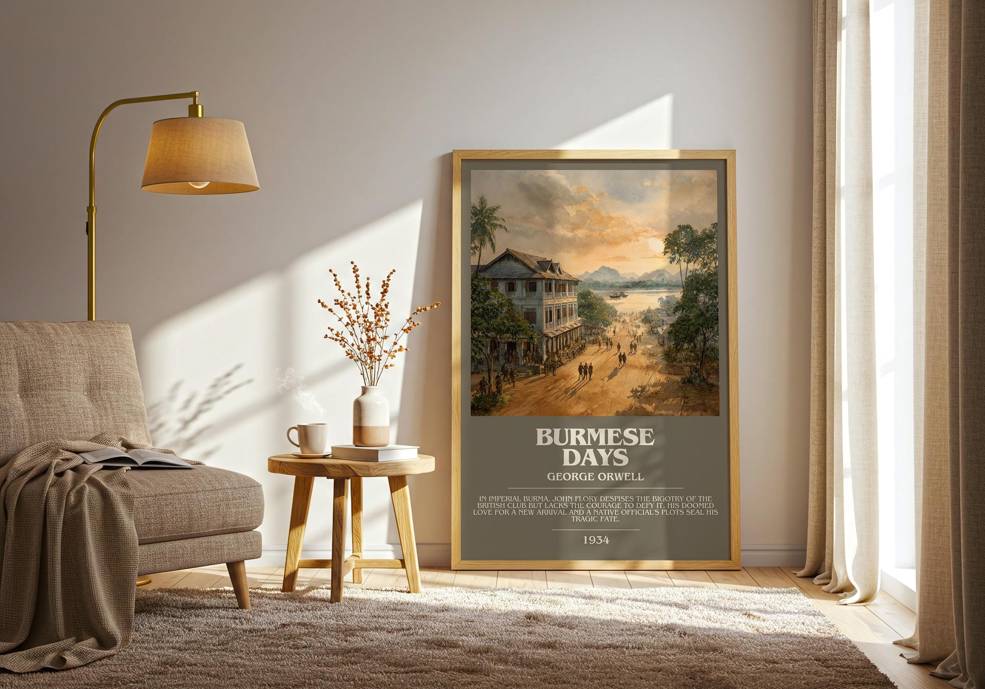 Burmese Days by George Orwell | Book Poster | Literary Art Gift For Book Lover | Novel Inspired Wall Art | Free Delivery