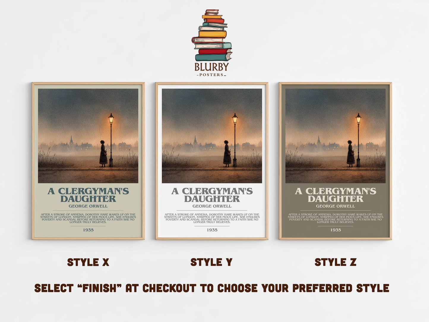 A Clergyman's Daughter by George Orwell | Book Poster | Literary Art Gift For Book Lover | Novel Inspired Wall Art | Free Delivery