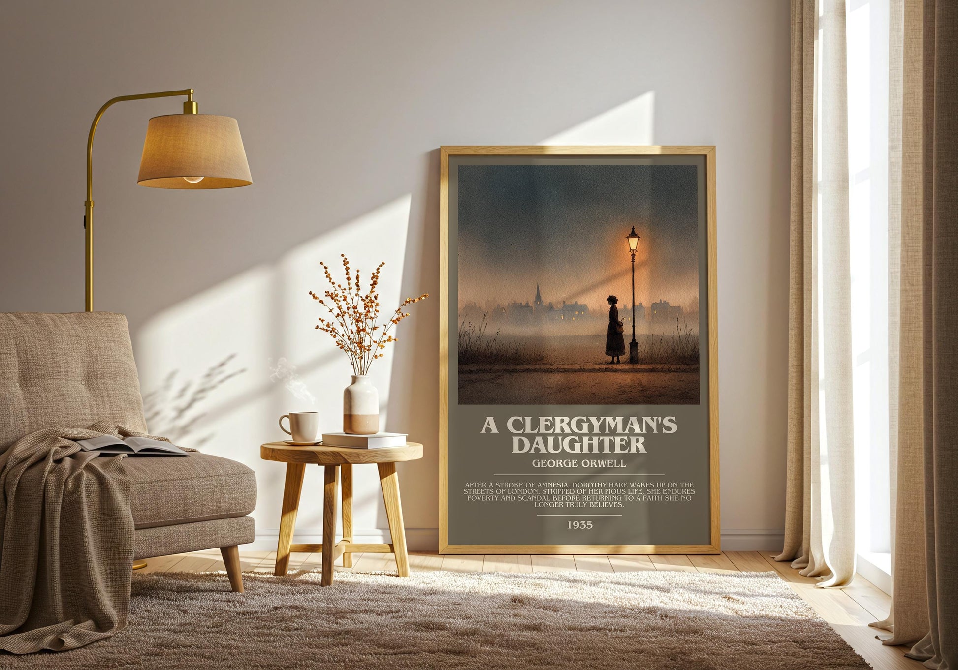 A Clergyman's Daughter by George Orwell | Book Poster | Literary Art Gift For Book Lover | Novel Inspired Wall Art | Free Delivery
