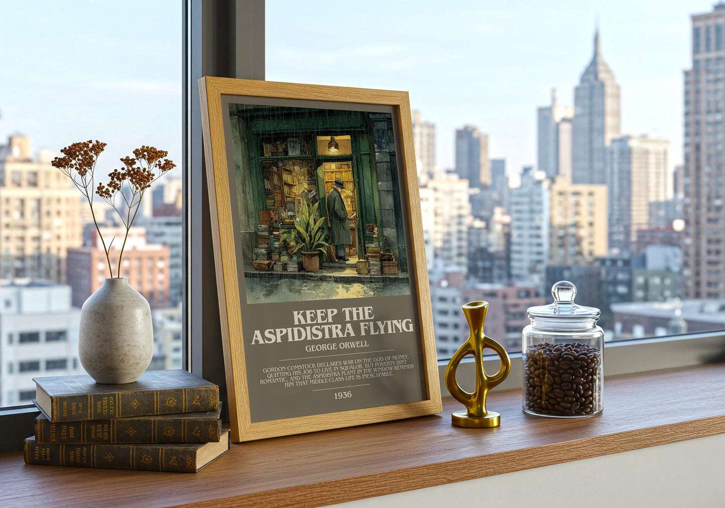 Keep the Aspidistra Flying by George Orwell | Book Poster | Literary Art Gift For Book Lover | Novel Inspired Wall Art | Free Delivery