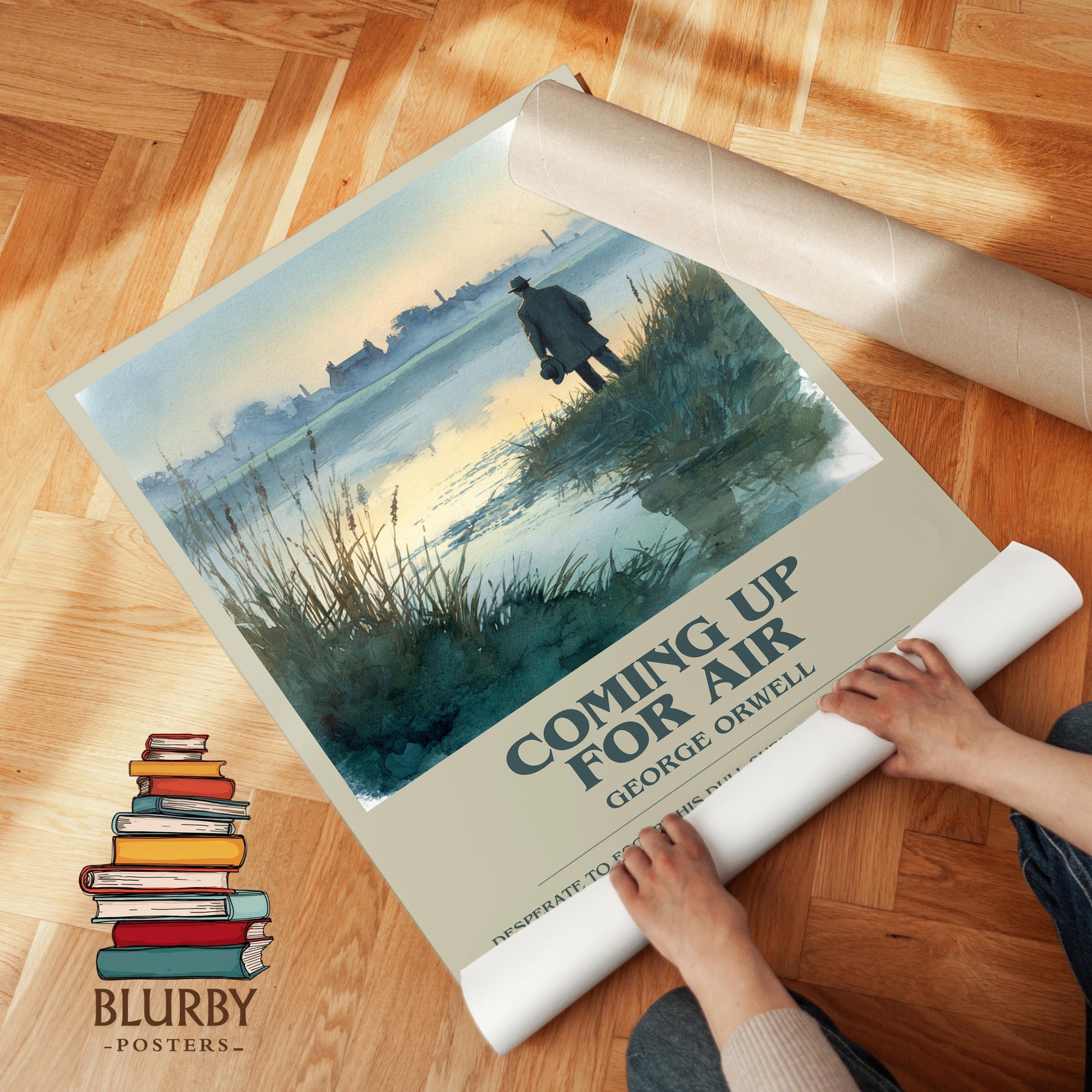 Coming Up for Air by George Orwell | Book Poster | Literary Art Gift For Book Lover | Novel Inspired Wall Art | Free Delivery