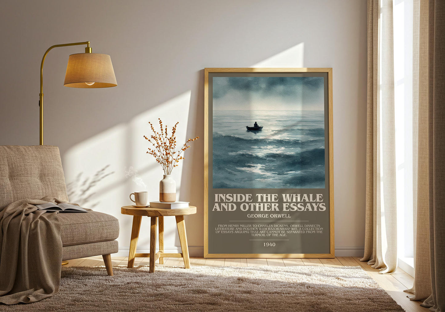 Inside the Whale and Other Essays by George Orwell | Book Poster | Literary Art Gift For Book Lover | Novel Inspired Wall Art | Free Deliver