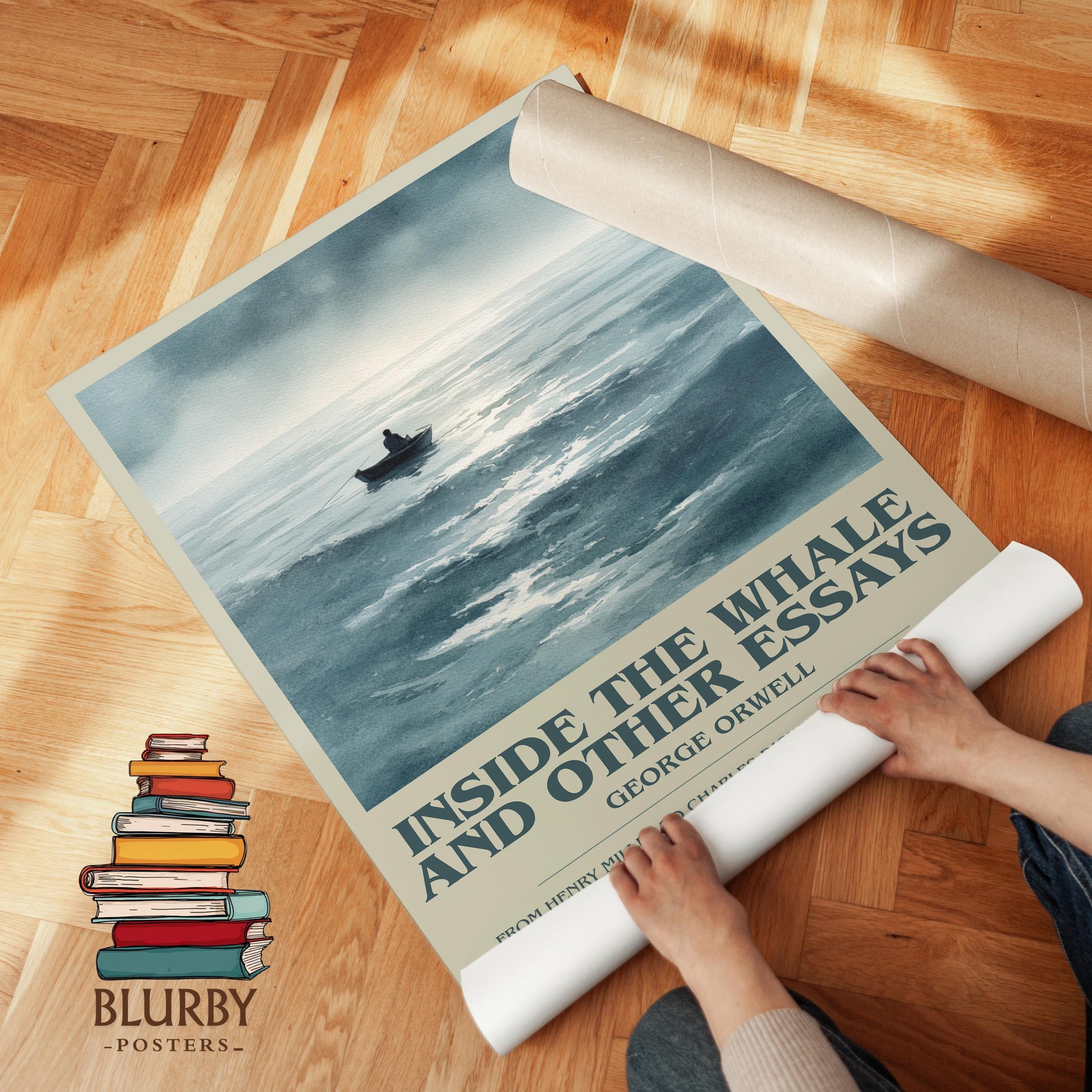 Inside the Whale and Other Essays by George Orwell | Book Poster | Literary Art Gift For Book Lover | Novel Inspired Wall Art | Free Deliver