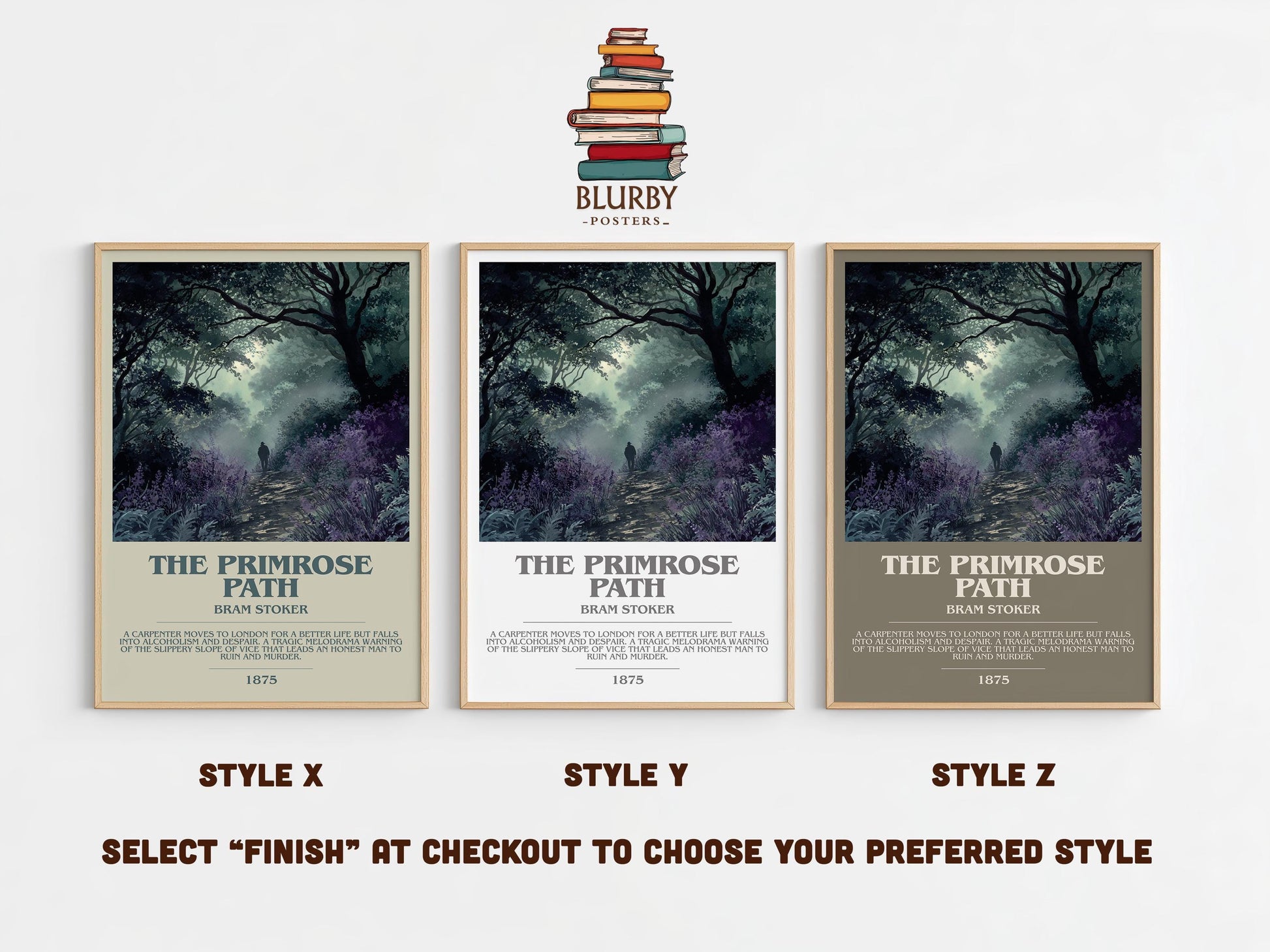 The Primrose Path by Bram Stoker | Book Poster | Literary Art Gift For Book Lover | Novel Inspired Wall Art | Free Deliver