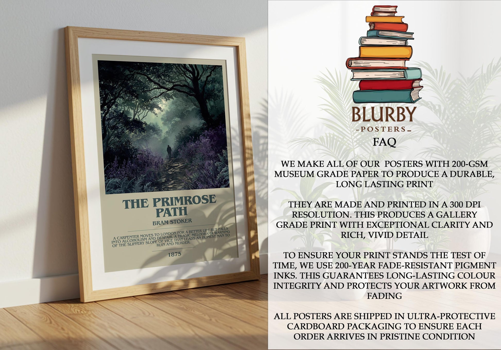 The Primrose Path by Bram Stoker | Book Poster | Literary Art Gift For Book Lover | Novel Inspired Wall Art | Free Deliver