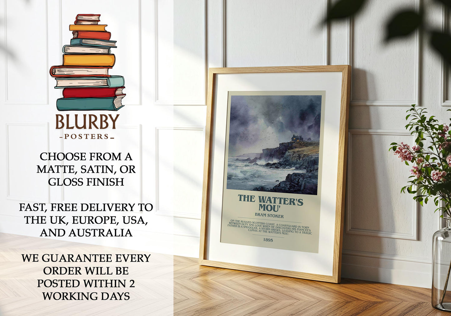 The Watter's Mou' by Bram Stoker | Book Poster | Literary Art Gift For Book Lover | Novel Inspired Wall Art | Free Deliver