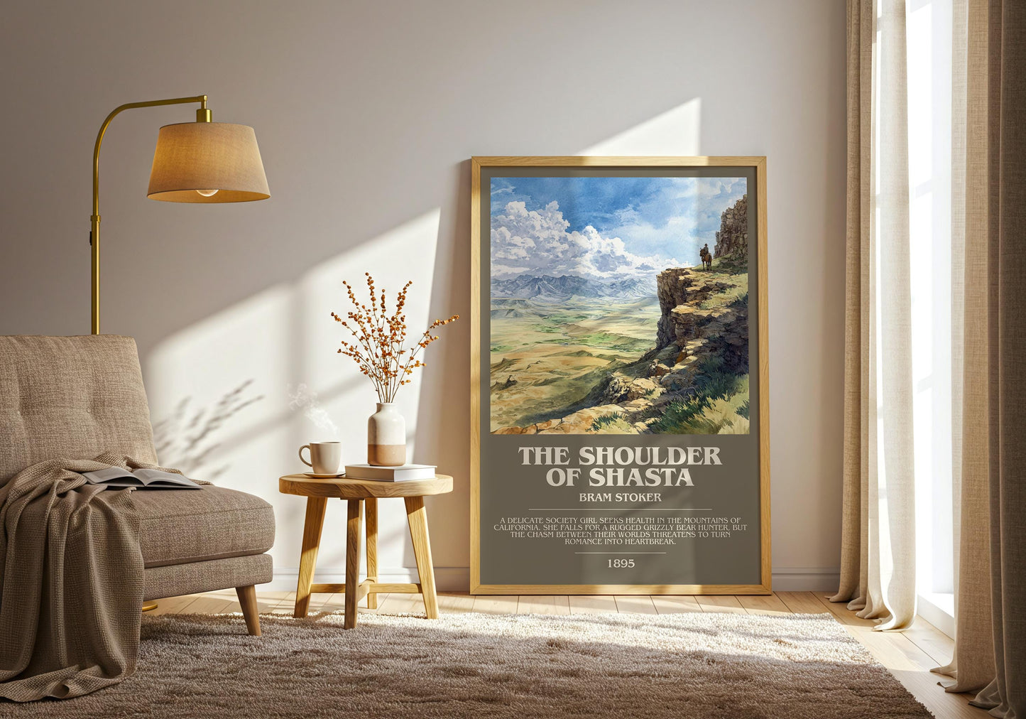 The Shoulder of Shasta by Bram Stoker | Book Poster | Literary Art Gift For Book Lover | Novel Inspired Wall Art | Free Deliver
