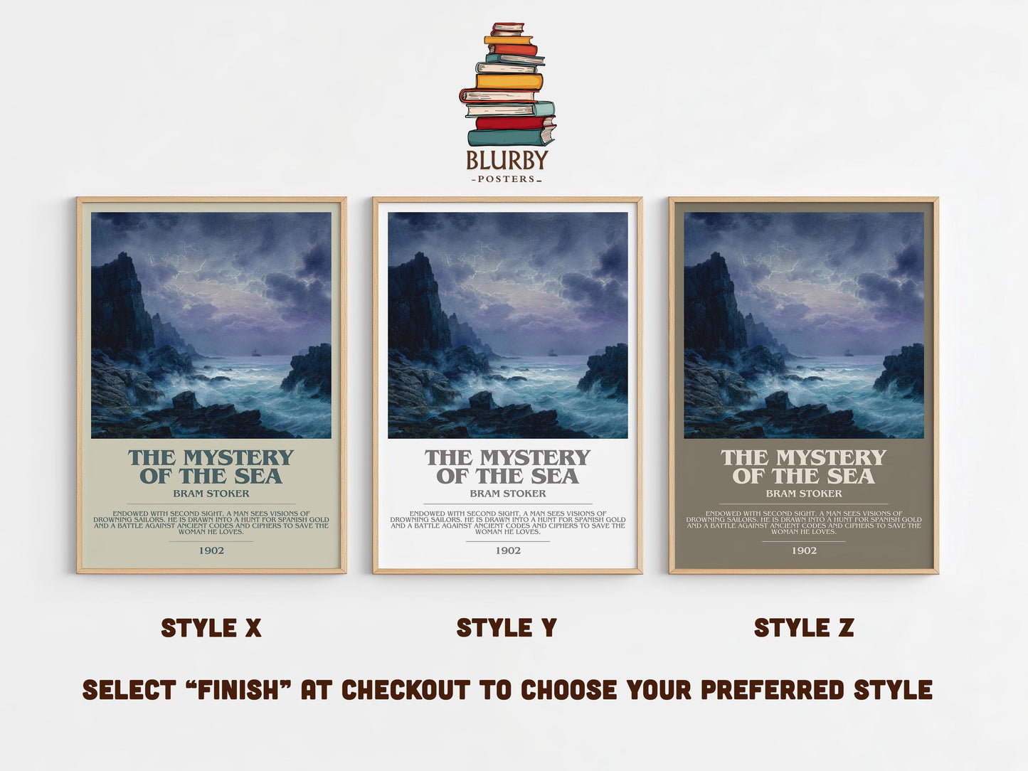 The Mystery of the Sea by Bram Stoker | Book Poster | Literary Art Gift For Book Lover | Novel Inspired Wall Art | Free Delivery