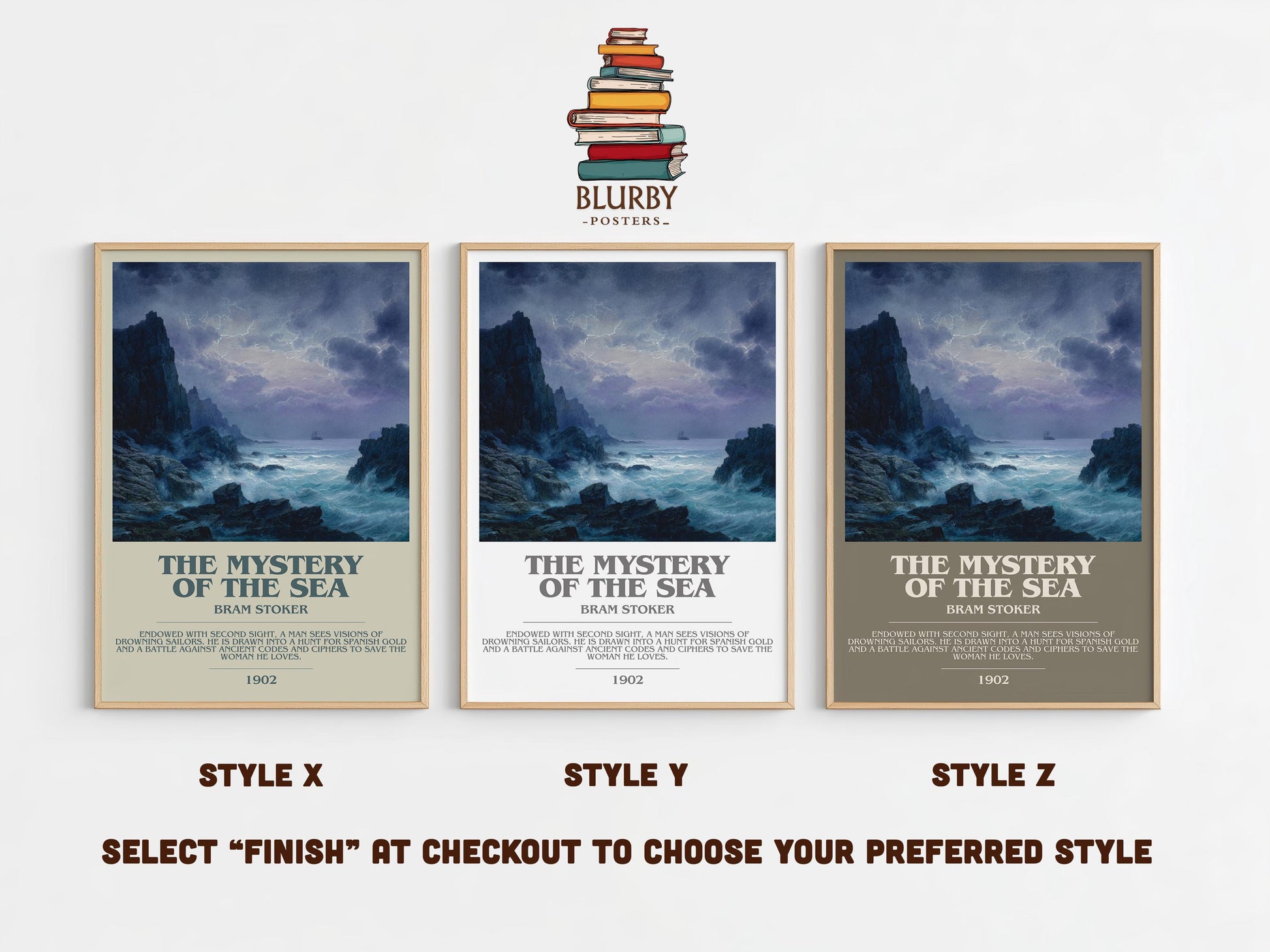 The Mystery of the Sea by Bram Stoker | Book Poster | Literary Art Gift For Book Lover | Novel Inspired Wall Art | Free Delivery