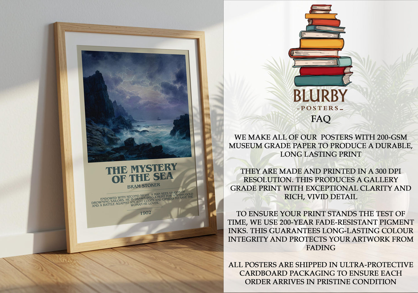 The Mystery of the Sea by Bram Stoker | Book Poster | Literary Art Gift For Book Lover | Novel Inspired Wall Art | Free Delivery