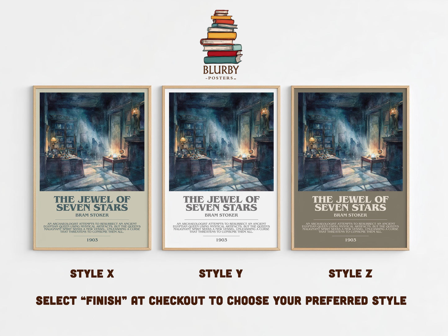 The Jewel of Seven Stars by Bram Stoker | Book Poster | Literary Art Gift For Book Lover | Novel Inspired Wall Art | Free Delivery