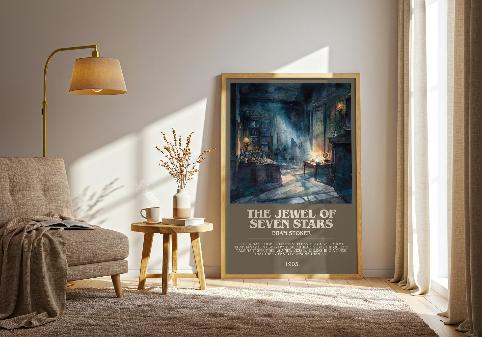 The Jewel of Seven Stars by Bram Stoker | Book Poster | Literary Art Gift For Book Lover | Novel Inspired Wall Art | Free Delivery