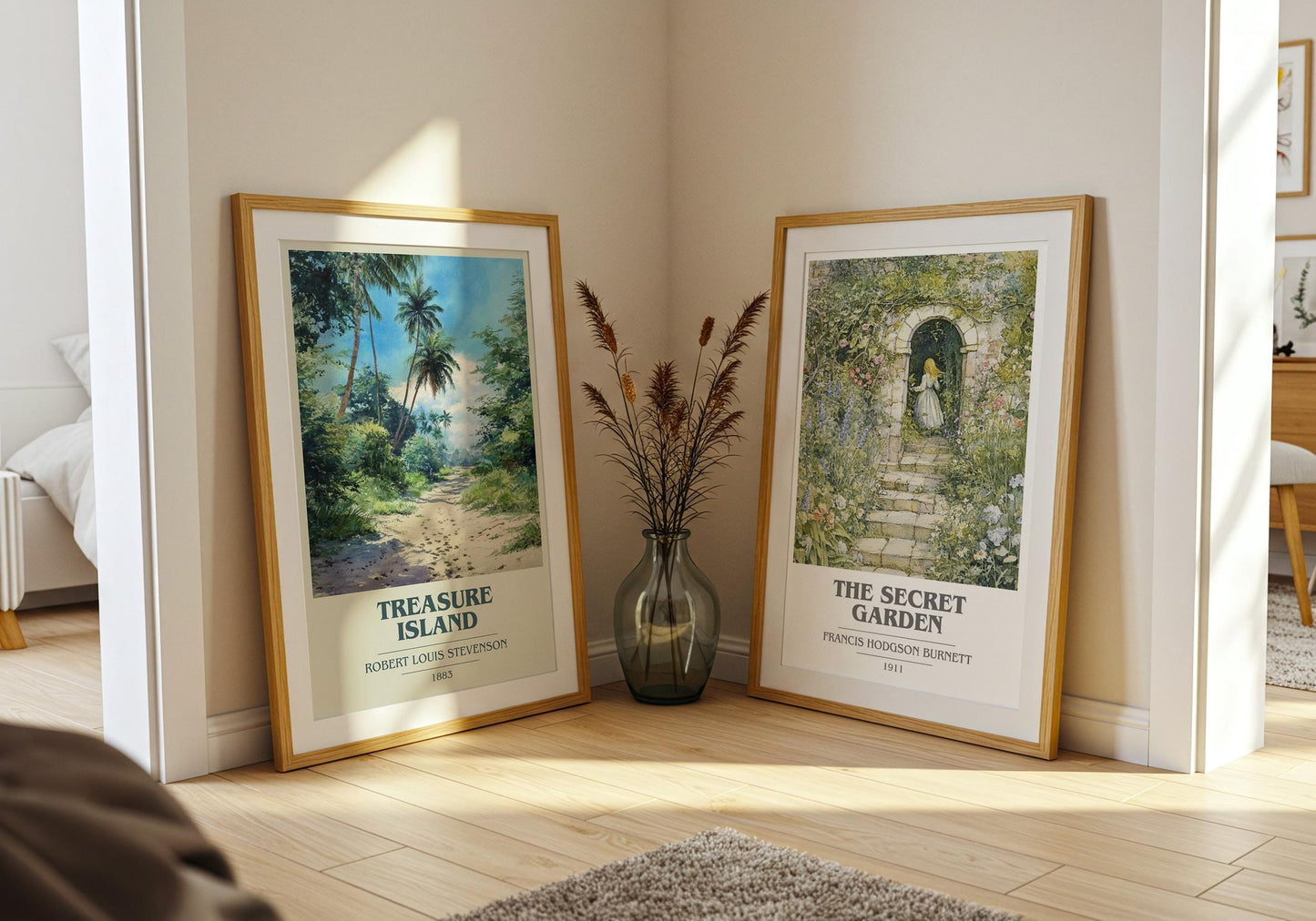 Treasure Island book cover print on bookshelf – Robert Louis Stevenson fan gift