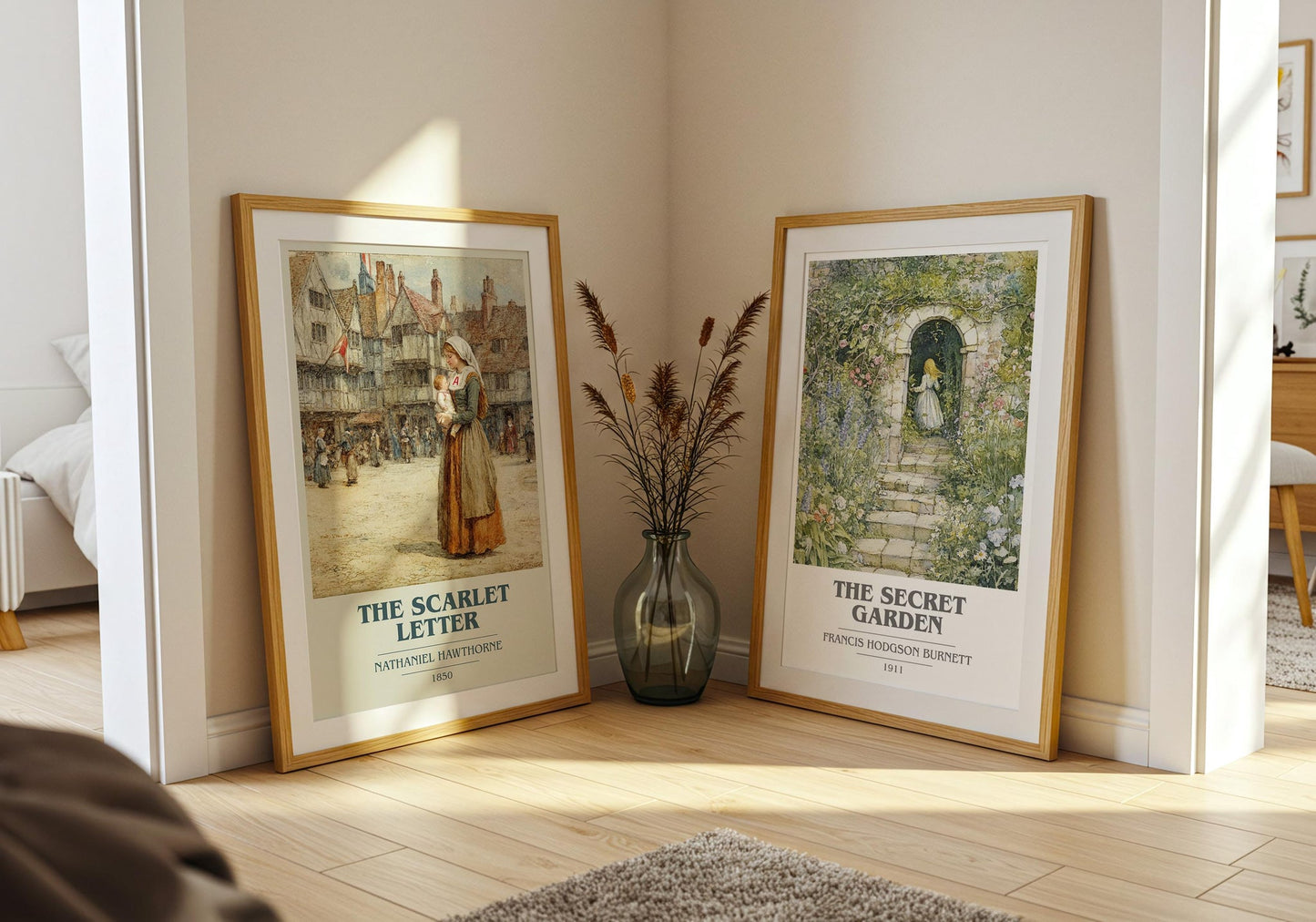 The Scarlet Letter book cover poster paired in gallery wall – literary art prints
