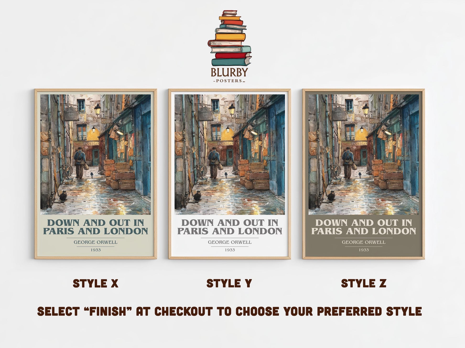 Down and Out in Paris and London by George Orwell | Book Poster | Literary Art Gift For Book Lover | Novel Inspired Wall Art | Free Delivery