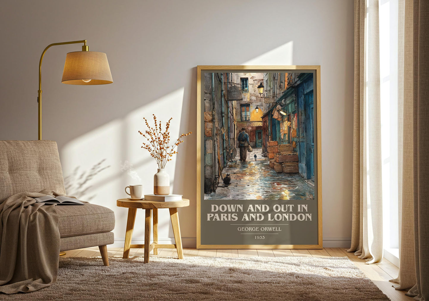 Down and Out in Paris and London by George Orwell | Book Poster | Literary Art Gift For Book Lover | Novel Inspired Wall Art | Free Delivery