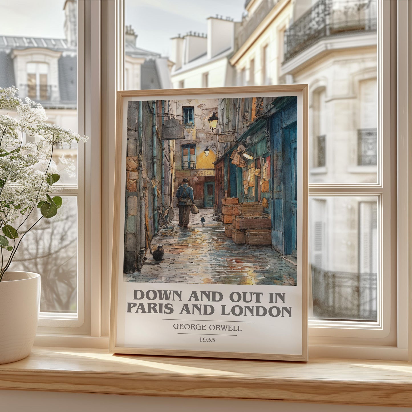 Down and Out in Paris and London by George Orwell | Book Poster | Literary Art Gift For Book Lover | Novel Inspired Wall Art | Free Delivery