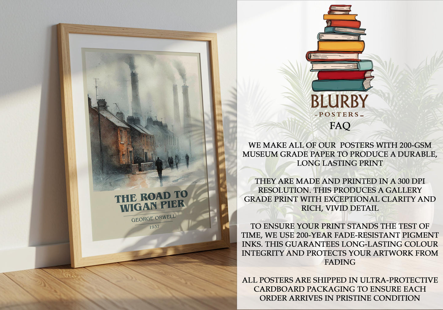 The Road to Wigan Pier by George Orwell | Book Poster | Literary Art Gift For Book Lover | Novel Inspired Wall Art | Free Delivery