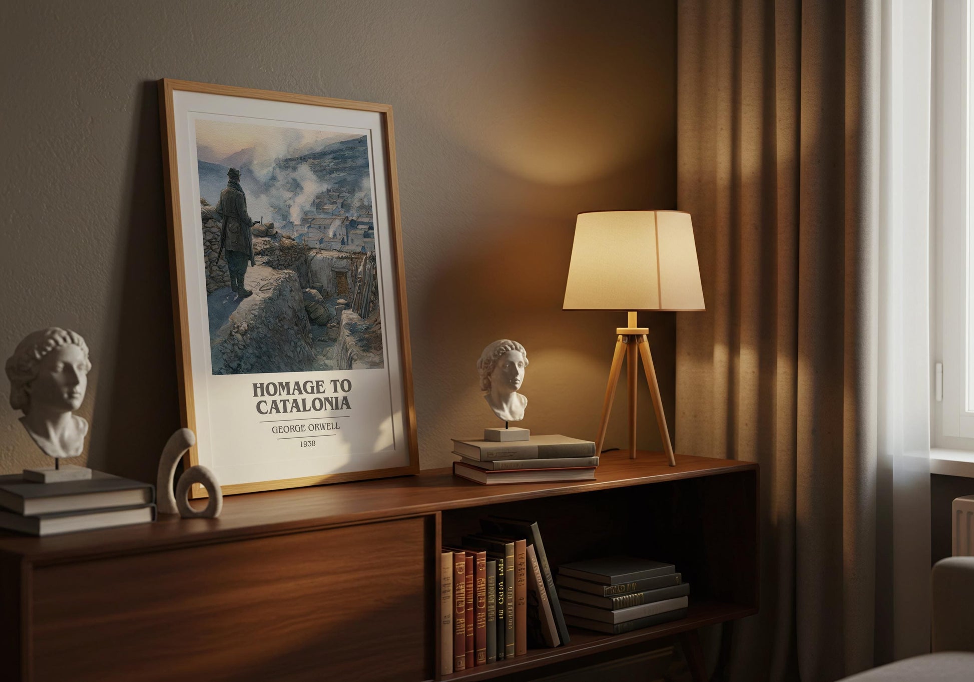 Homage to Catalonia by George Orwell | Book Poster | Literary Art Gift For Book Lover | Novel Inspired Wall Art | Free Delivery