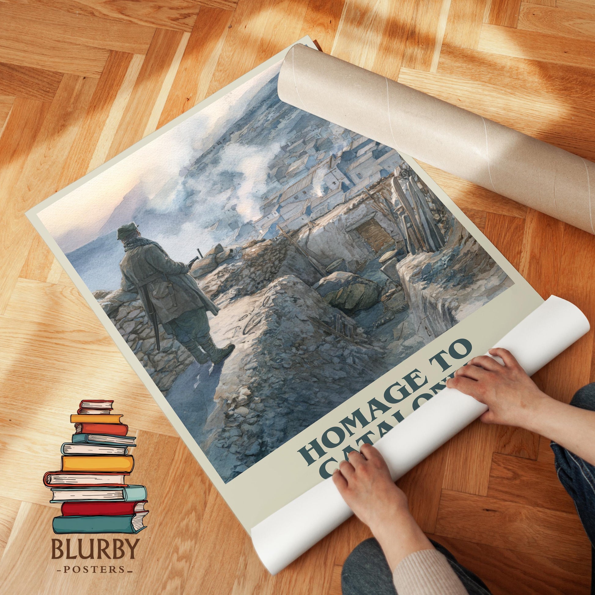 Homage to Catalonia by George Orwell | Book Poster | Literary Art Gift For Book Lover | Novel Inspired Wall Art | Free Delivery