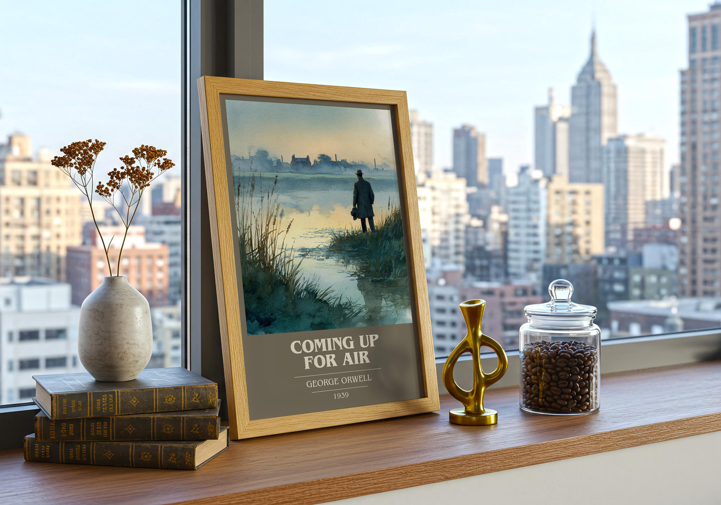 Coming Up for Air by George Orwell | Book Poster | Literary Art Gift For Book Lover | Novel Inspired Wall Art | Free Delivery