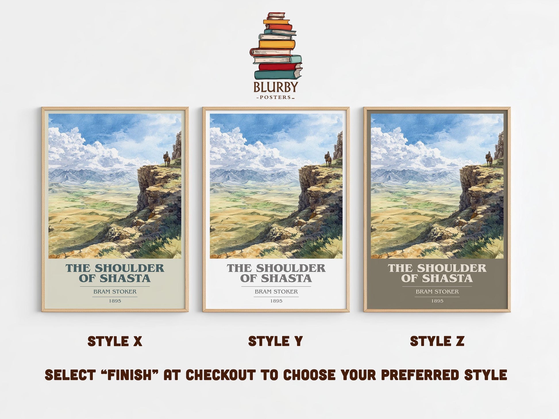 The Shoulder of Shasta by Bram Stoker | Book Poster | Literary Art Gift For Book Lover | Novel Inspired Wall Art | Free Deliver