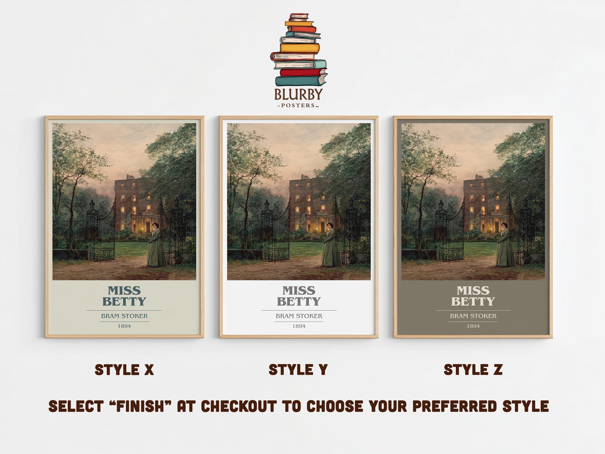 Miss Betty by Bram Stoker | Book Poster | Literary Art Gift For Book Lover | Novel Inspired Wall Art | Free Delivery