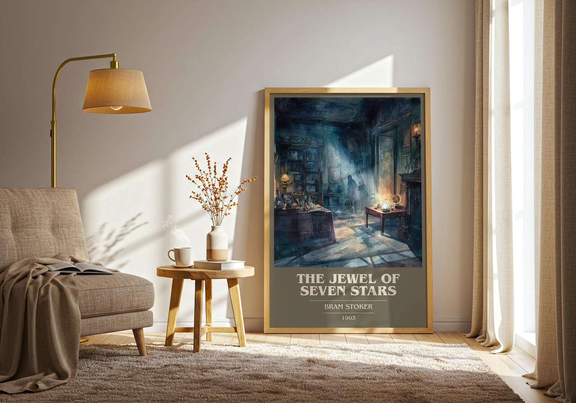The Jewel of Seven Stars by Bram Stoker | Book Poster | Literary Art Gift For Book Lover | Novel Inspired Wall Art | Free Delivery
