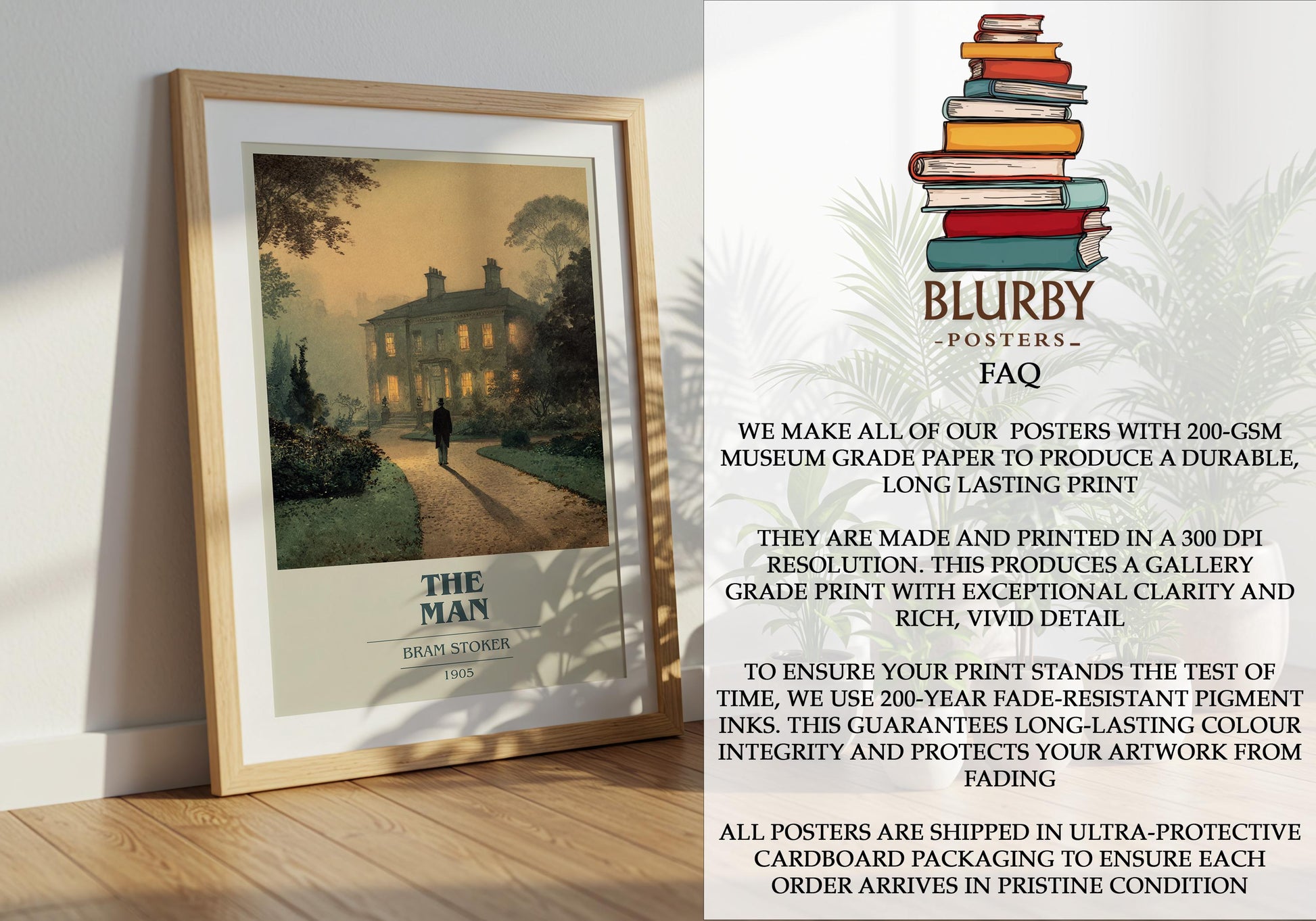 The Man by Bram Stoker | Book Poster | Literary Art Gift For Book Lover | Novel Inspired Wall Art | Free Delivery